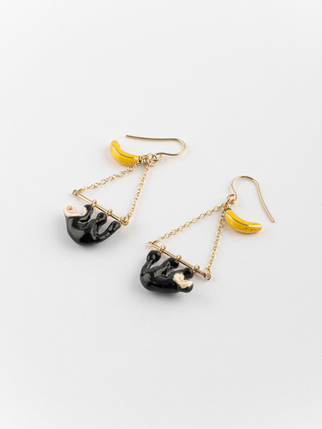 nach bijoux Boucles d'oreilles triangles capucin & banane