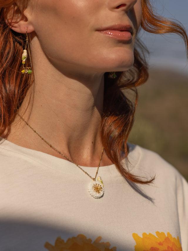 Nach Bijoux Boucles D'oreilles Triangles Perruche & Perles