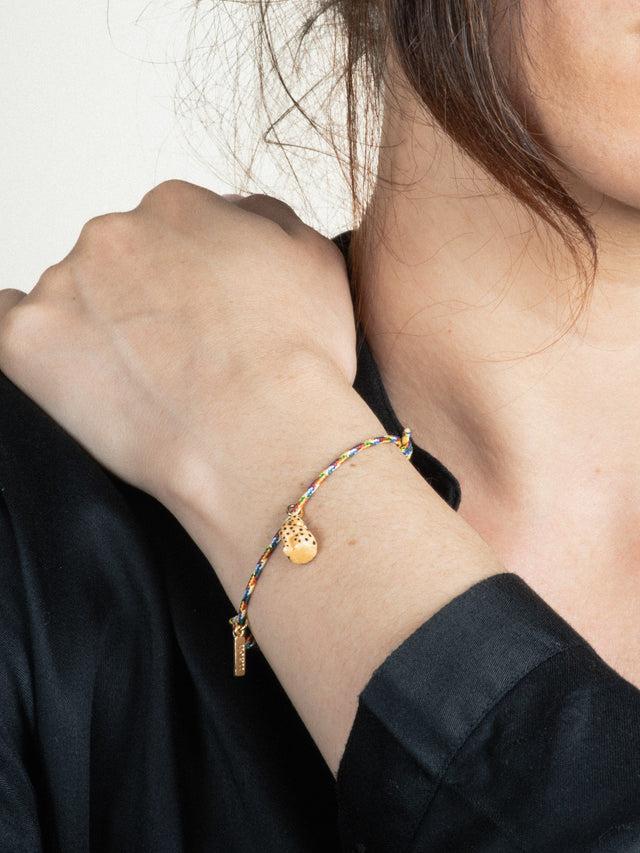 Nach Bijoux Bracelet Cordon Multicolore Léopard Assis