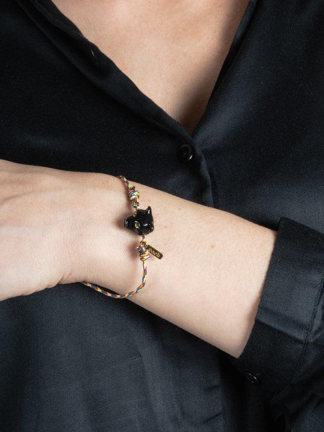 Nach Bijoux Bracelet Cordon Multicolore Panthère Noire