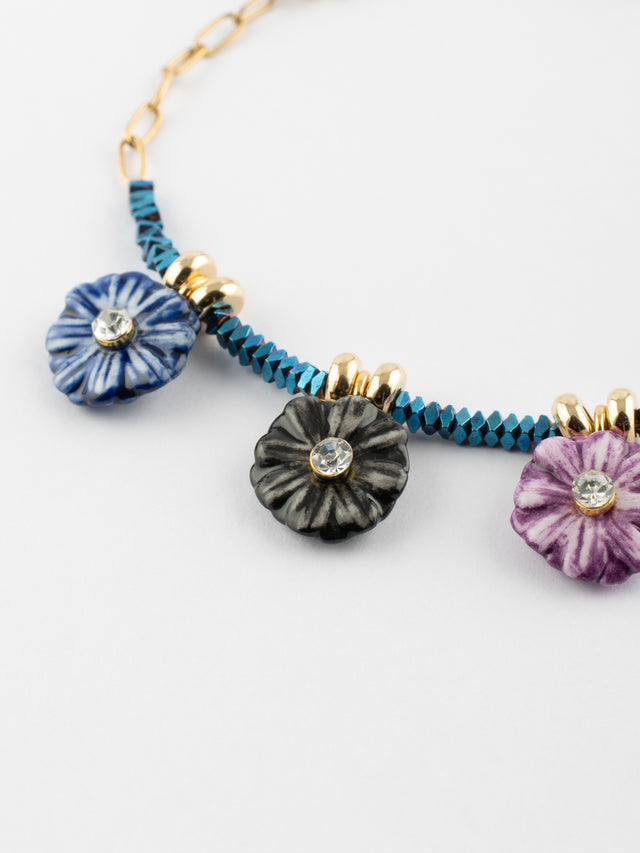 Nach Bijoux Bracelet En Perles D'hématite Et Chardons