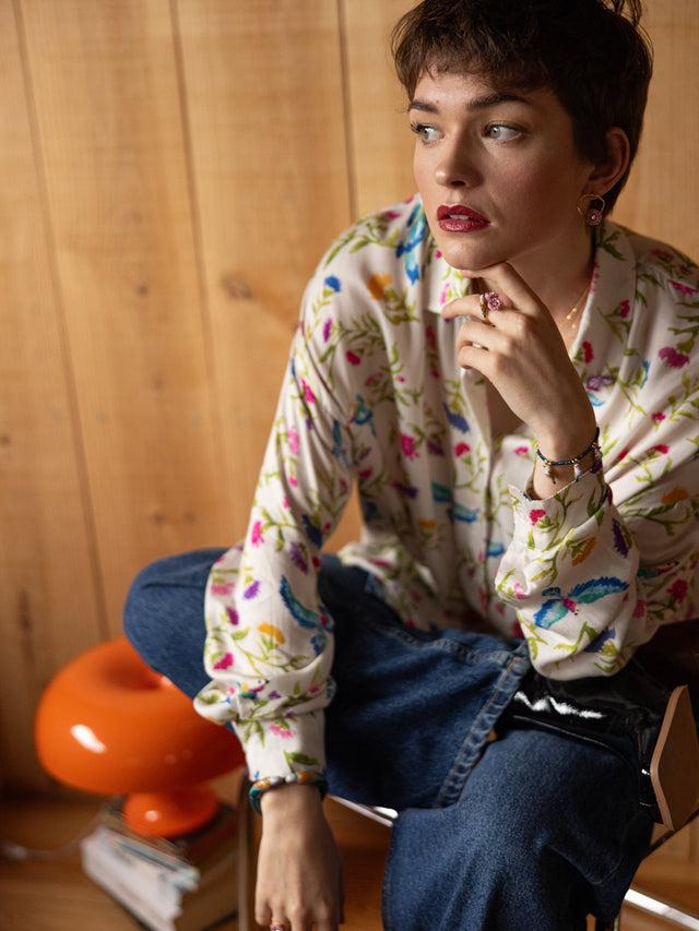 Nach Bijoux Bracelet En Perles D'hématite Et Oiseaux