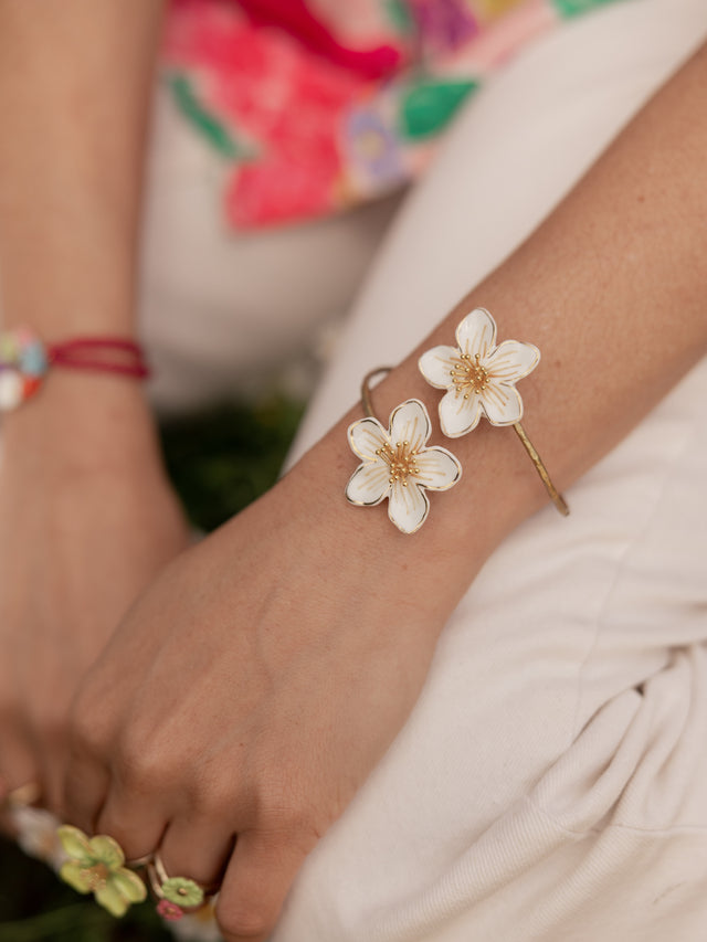 Nach Bijoux Bracelet Maxi FaceToface Fleurs Blanches
