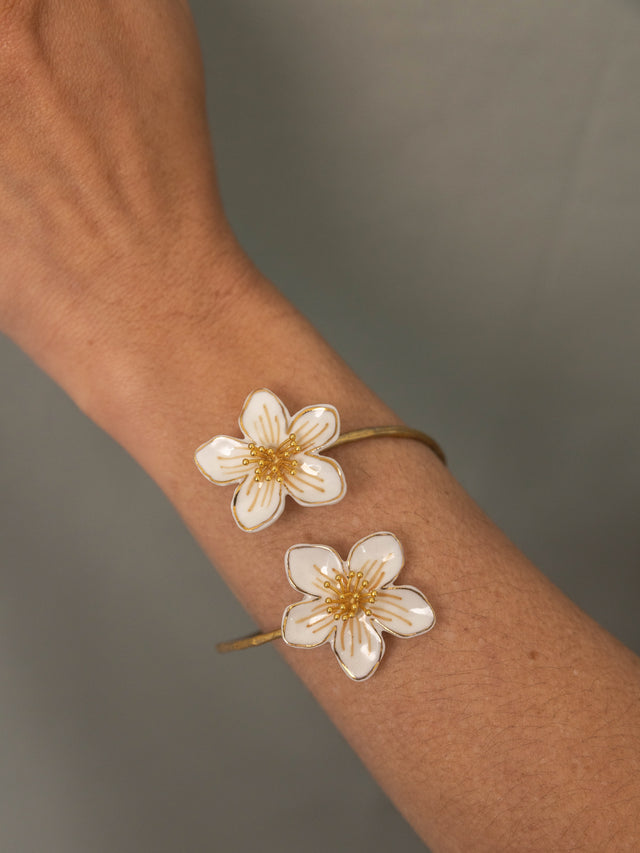 Nach Bijoux Bracelet Maxi FaceToface Fleurs Blanches