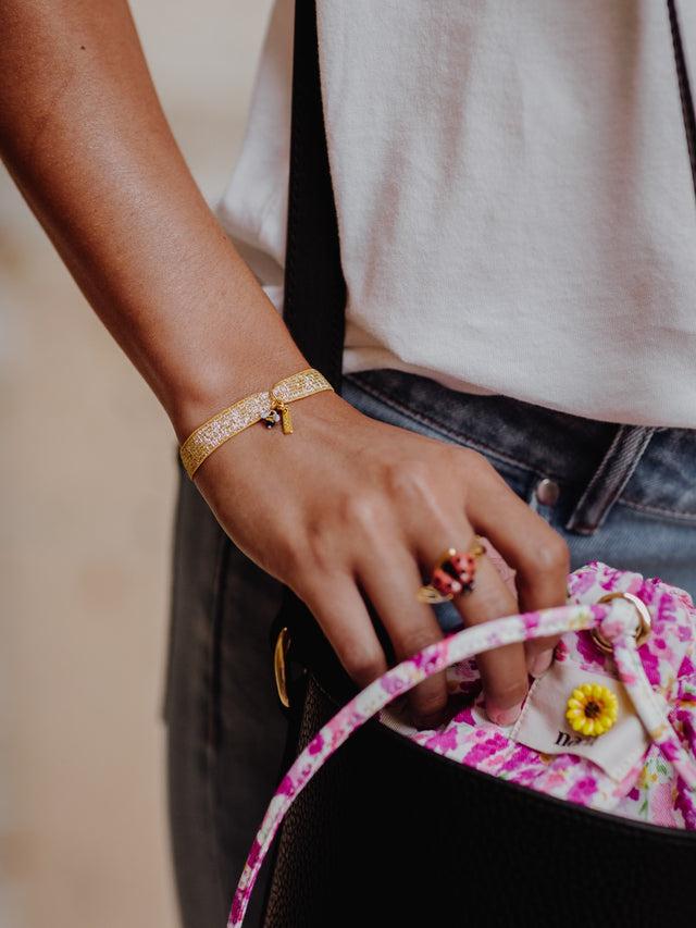 Nach Bijoux Bracelet Twistband élastique Orange Abeille