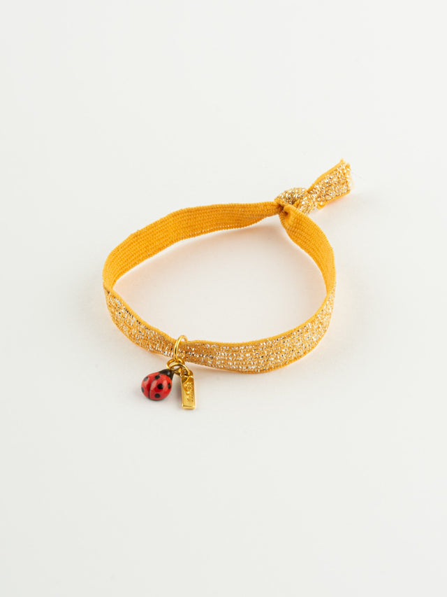 nach bijoux Bracelet twistband élastique orange coccinelle