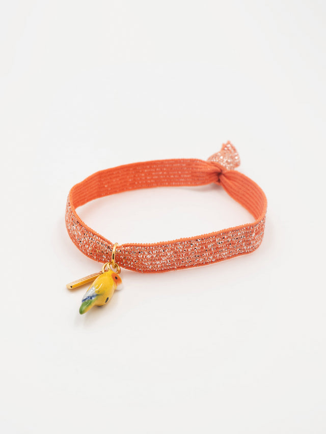 Nach Bijoux Bracelet Twistband élastique Orange Perroquet Jaune