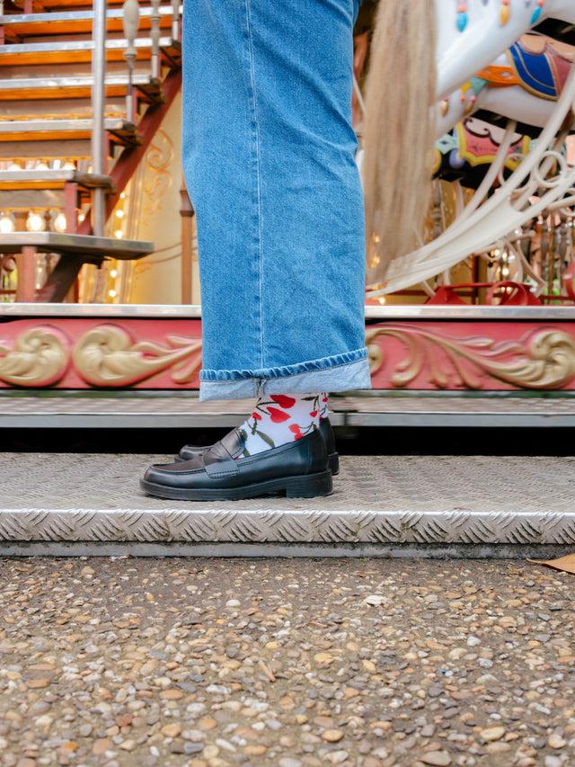 Nach Bijoux Chaussettes Jacquard Cerises Et Cœurs - Chérie Cherry