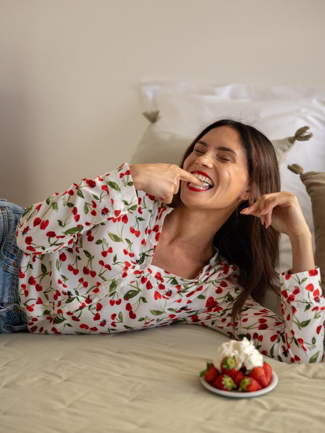 Nach Bijoux Chemise Anna Cerises Et Cœurs - Chérie Cherry