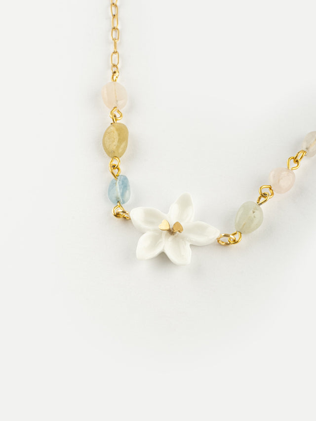 nach bijoux Collier jasmin et perles de morganite naturelle - Jasmin et moi
