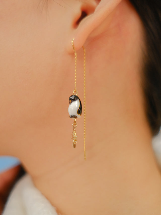 Nach Bijoux Longues Boucles D'oreilles Pingouin - Arctique