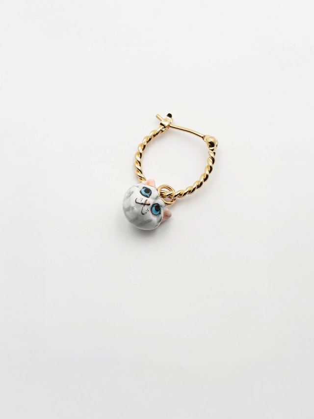 nach bijoux Mini créole chat tabby - Vendue à l'unité