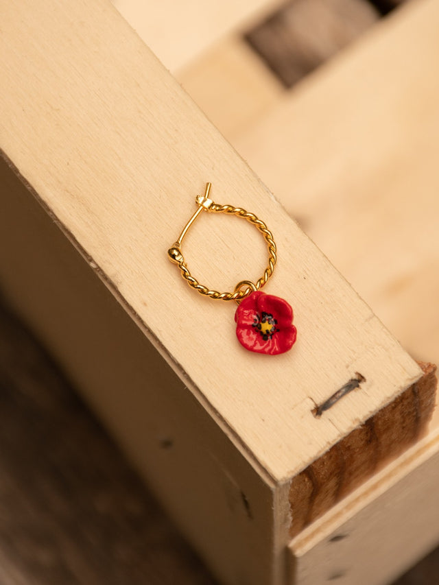 Nach Bijoux Mini Créole Coquelicot - Vendue à L'unité