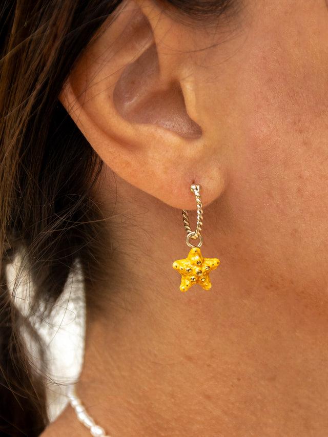 Nach Bijoux Mini Créole étoile De Mer Jaune - Vendue à L'unité