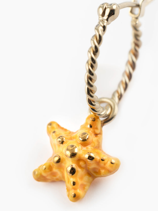 Nach Bijoux Mini Créole étoile De Mer Jaune - Vendue à L'unité