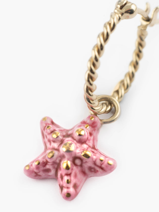 Nach Bijoux Mini Créole étoile De Mer Rose - Vendue à L'unité