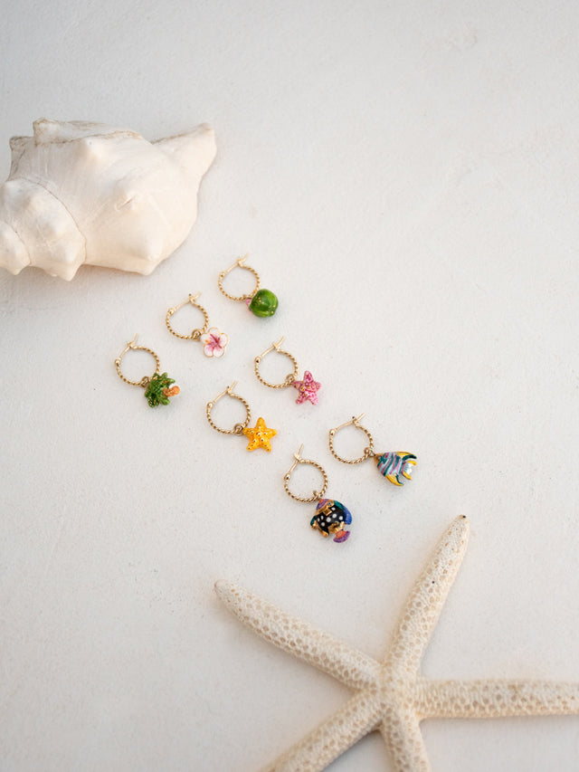 Nach Bijoux Mini Créole étoile De Mer Rose - Vendue à L'unité