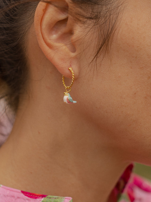 Nach Bijoux Mini Créole Oiseau Bleu - Vendue à L'unité