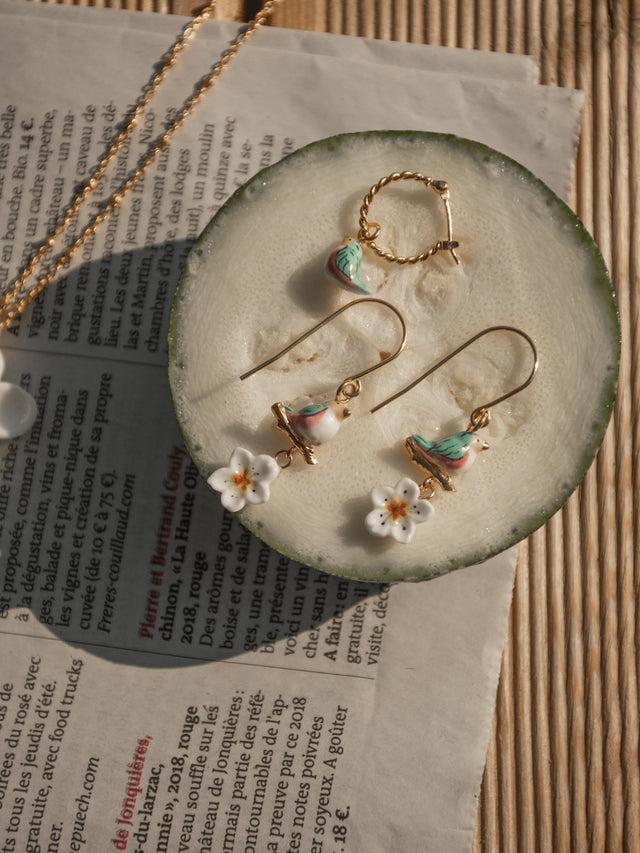 Nach Bijoux Mini Créole Oiseau Bleu - Vendue à L'unité