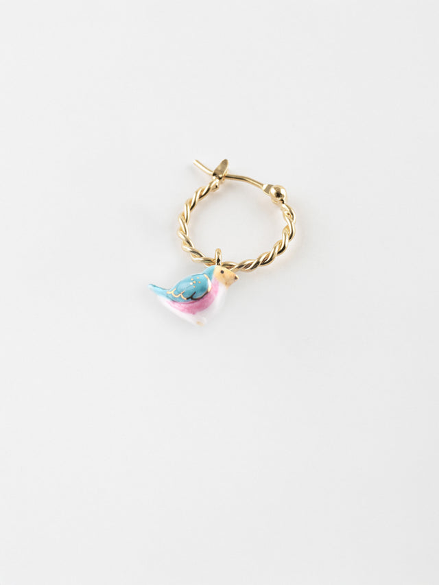 nach bijoux Mini créole oiseau bleu - Vendue à l'unité