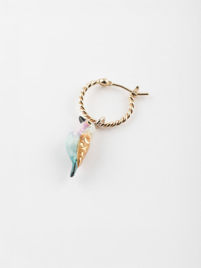 nach bijoux Mini créole oiseau rollier - Vendue à l'unité