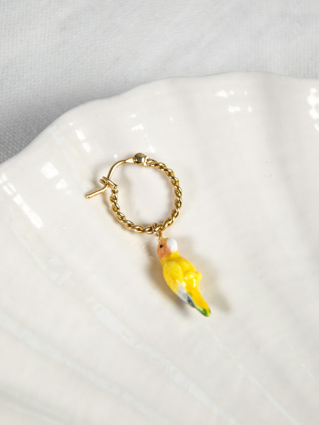 Nach Bijoux Mini Créole Perroquet Jaune - Vendue à L'unité