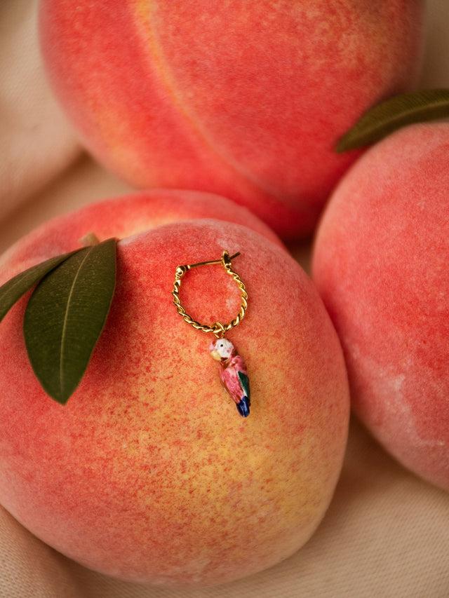 Nach Bijoux Mini Créole Perroquet Rose - Vendue à L'unité