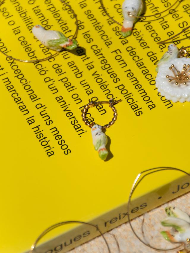 Nach Bijoux Mini Créole Perruche Blanche - Vendue à L'unité