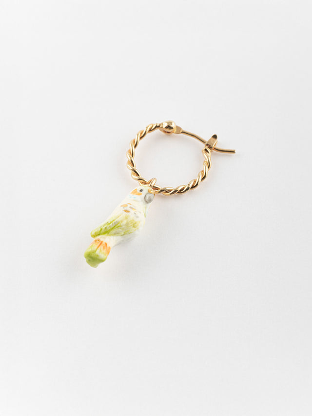 nach bijoux Mini créole perruche blanche - Vendue à l'unité