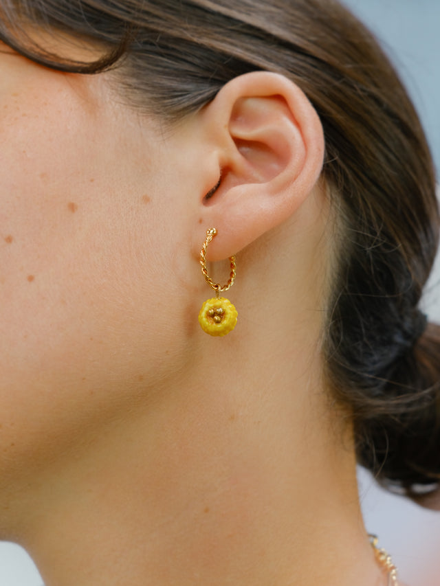 Nach Bijoux Mini Créole Pissenlit Jaune - Vendue à L'unité