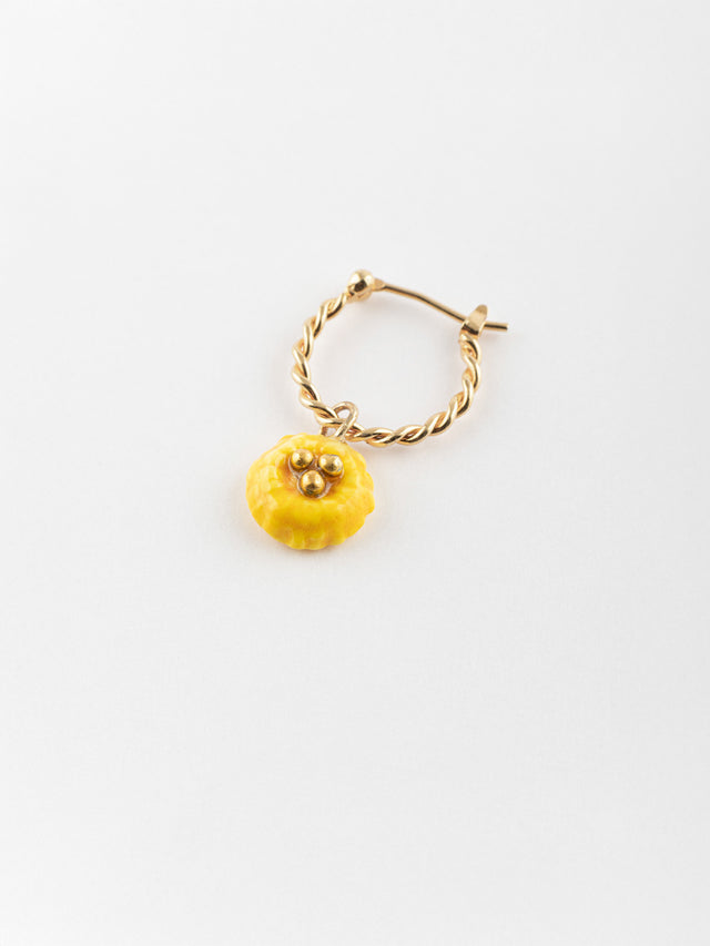 nach bijoux Mini créole pissenlit jaune - Vendue à l'unité