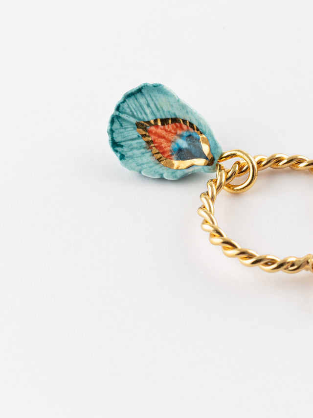 Nach Bijoux Mini Créole Plume De Paon - Vendue à L'unité