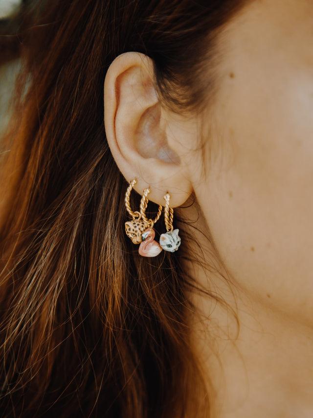 Nach Bijoux Mini Créole Tête De Léopard - Vendue à L'unité