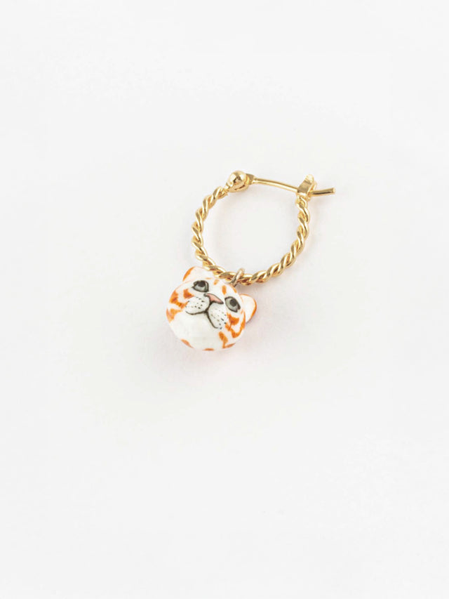 nach bijoux Mini créole tigre blanc - Vendue à l'unité