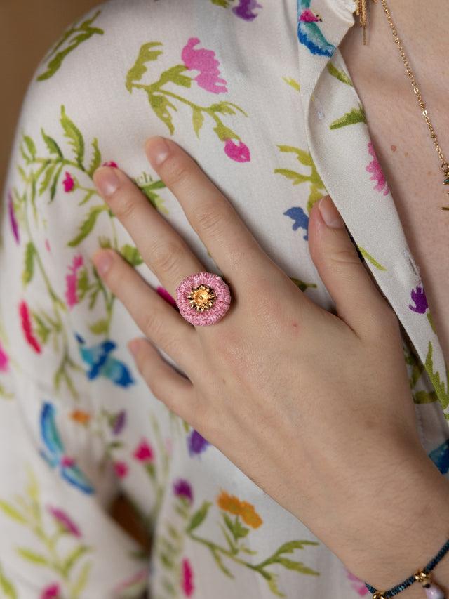 Nach Bijoux Bague Chardon Rose