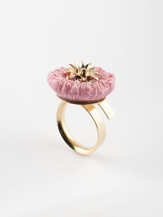 nach bijoux Bague chardon rose