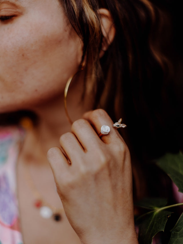 Nach Bijoux Bague FaceToFace Biche & Fleur