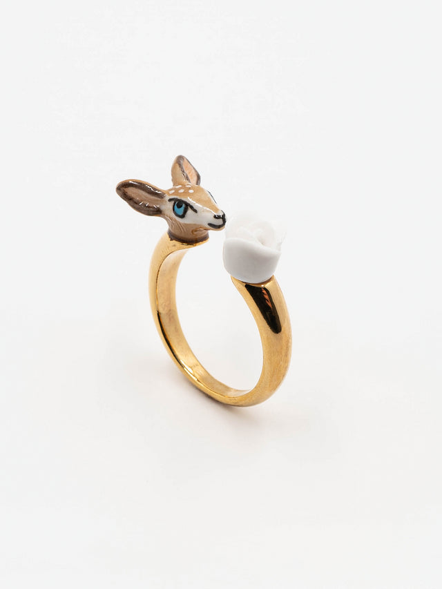nach bijoux Bague FaceToFace biche & fleur
