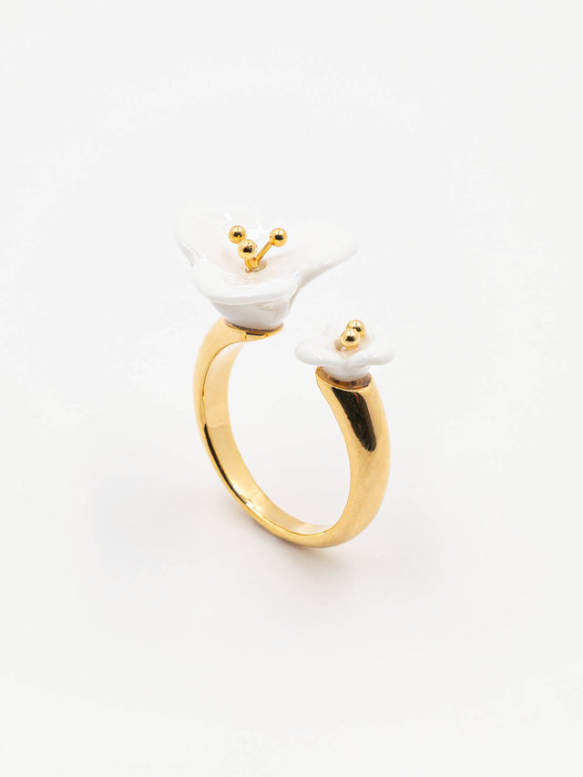 nach bijoux Bague FaceToFace bougainvillier blanc