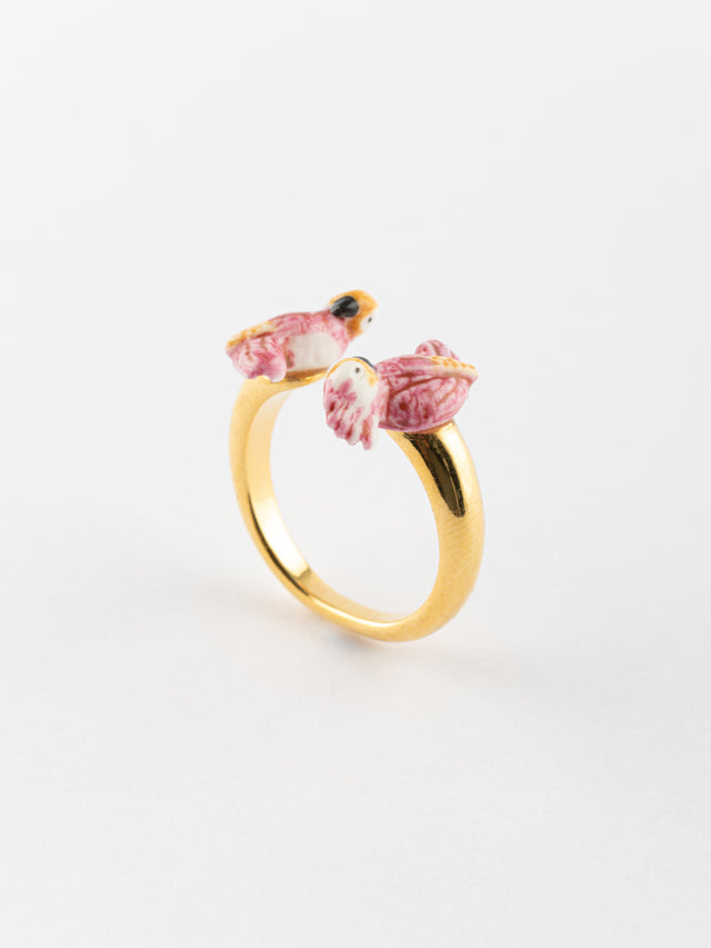 nach bijoux Bague FaceToFace cacatoès rose