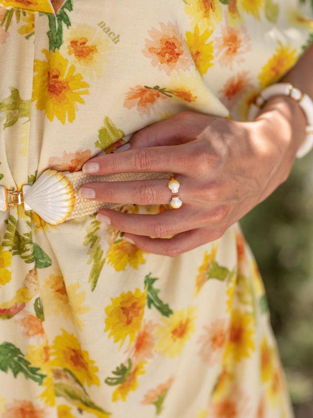 Nach Bijoux Bague FaceToFace Coquillage Nacré
