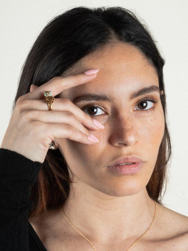 Nach Bijoux Bague FaceToFace Léopard