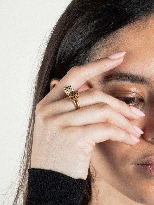 Nach Bijoux Bague FaceToFace Léopard