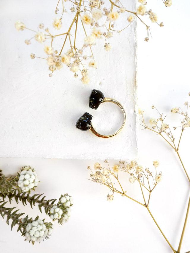 Nach Bijoux Bague FaceToFace Panthère Noire