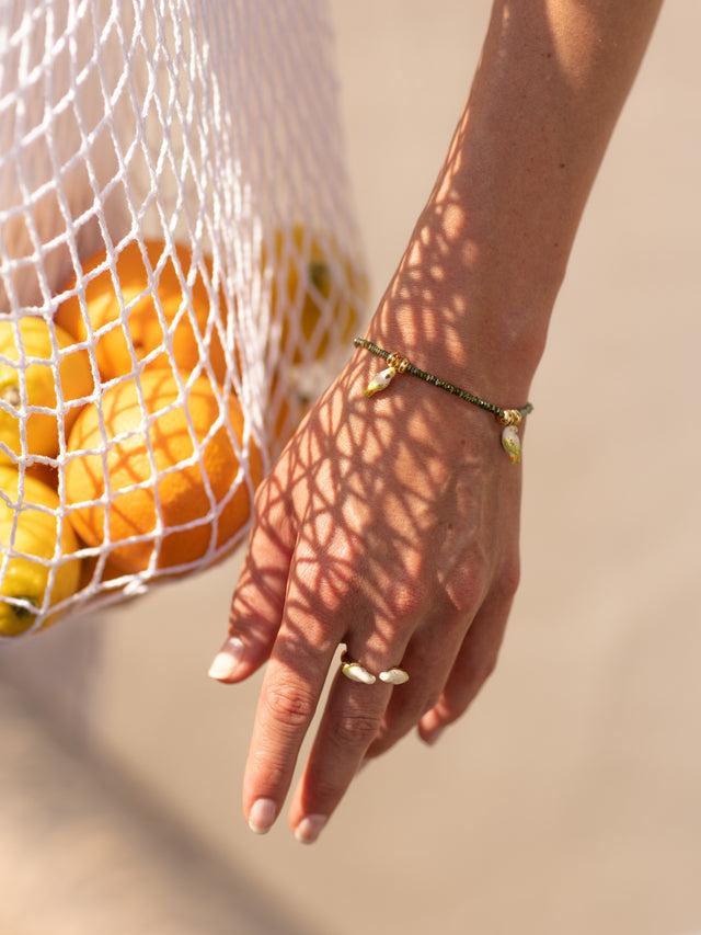 Nach Bijoux Bague FaceToFace Perruche Blanche