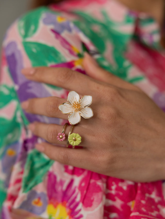 Nach Bijoux Bague Fleur Blanche