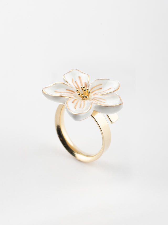 Nach Bijoux Bague Fleur Blanche
