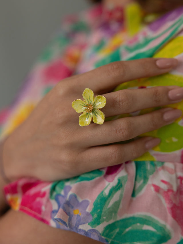 Nach Bijoux Bague Fleur Jaune