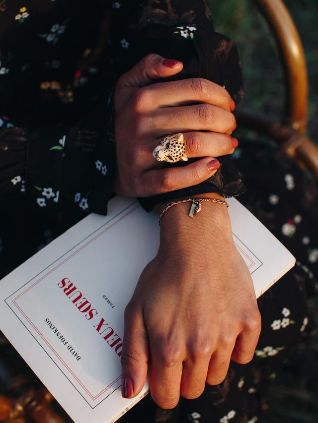 Nach Bijoux Bague Martelée Léopard