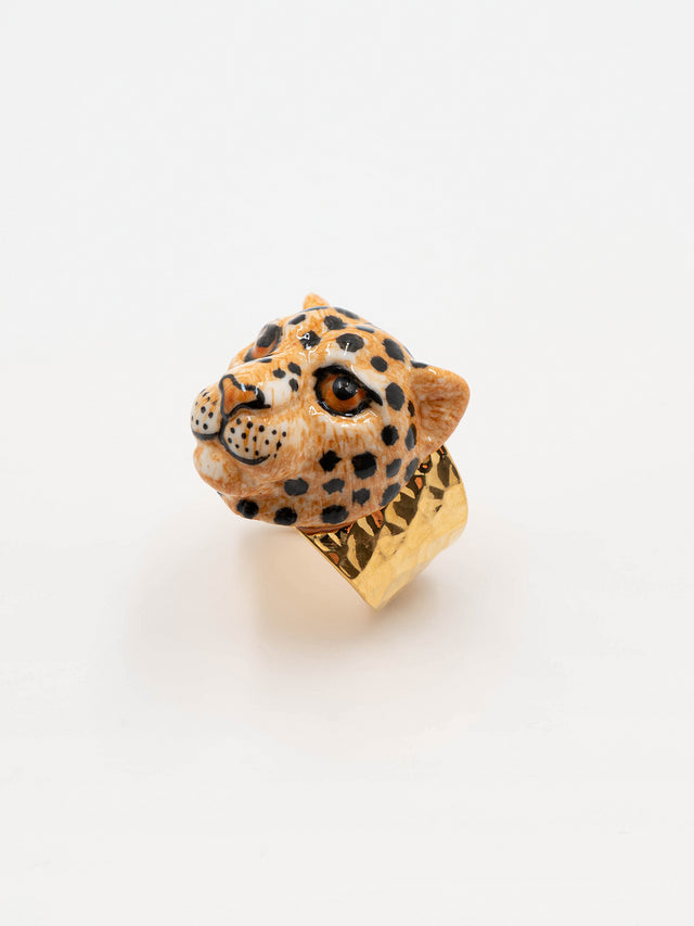 nach bijoux Bague martelée léopard